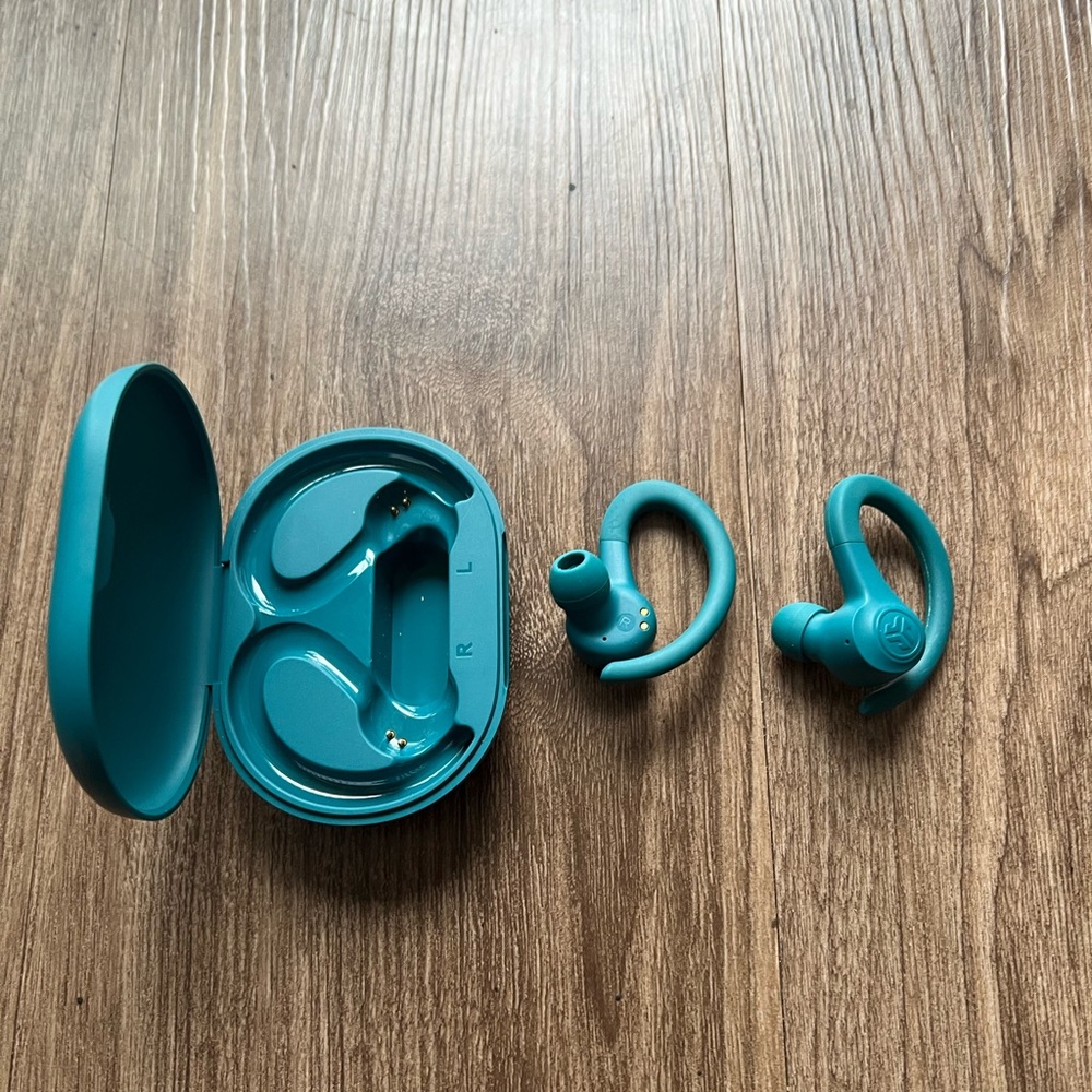 JLab GoSport Teal Wireless Earbuds with Charging Case